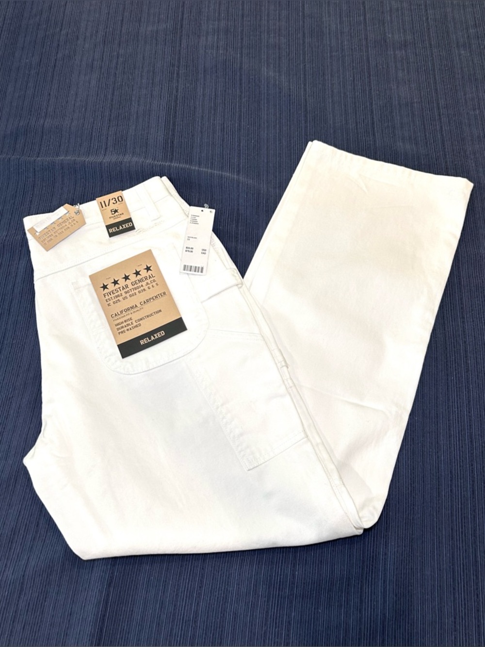 Urban Outfitters Five Star White Straight Carpenter Jeans Size 11/30 NWT